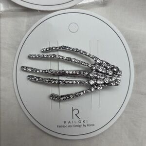 Skeleton rhinestone hairclips